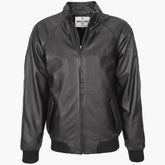 Mens Real Leather Bomber Jacket Raglan Shoulder Francis Nova Black