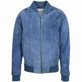 Mens Suede MA-1 Bomber Jacket Trevor Radiant Blue