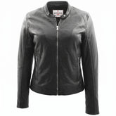 Womens Soft Leather Biker Style Jacket Elyza Nova Black