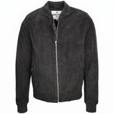 Mens Suede MA-1 Bomber Jacket Trevor Nova Black