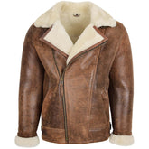 Mens Aviator Sheepskin Pilot Jacket Zenith Vintage Brown