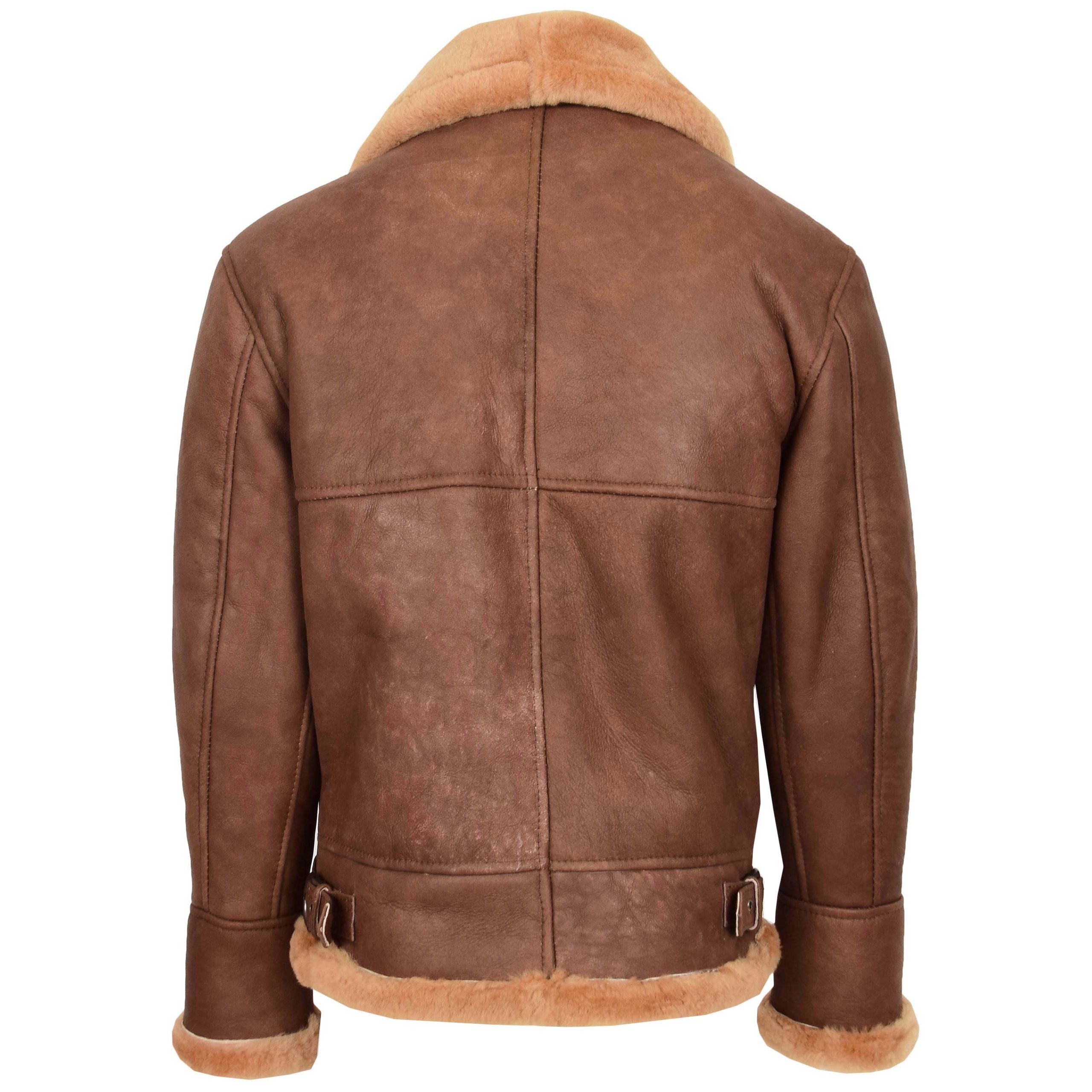 Mens B3 Sheepskin Vintage Flying Jacket Dynamo Tan