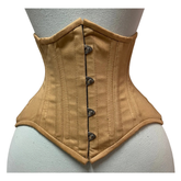 Handmade Beige Underbust Corset Double Steel Boned Short Torso Waist Trainer