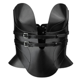 Handmade Black Leather Overbust Corset Top Viking Gothic Bustier Corset