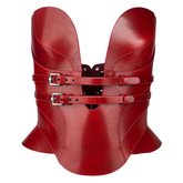 Handmade Red Leather Overbust Corset Top Luxury Viking Gothic Bustier