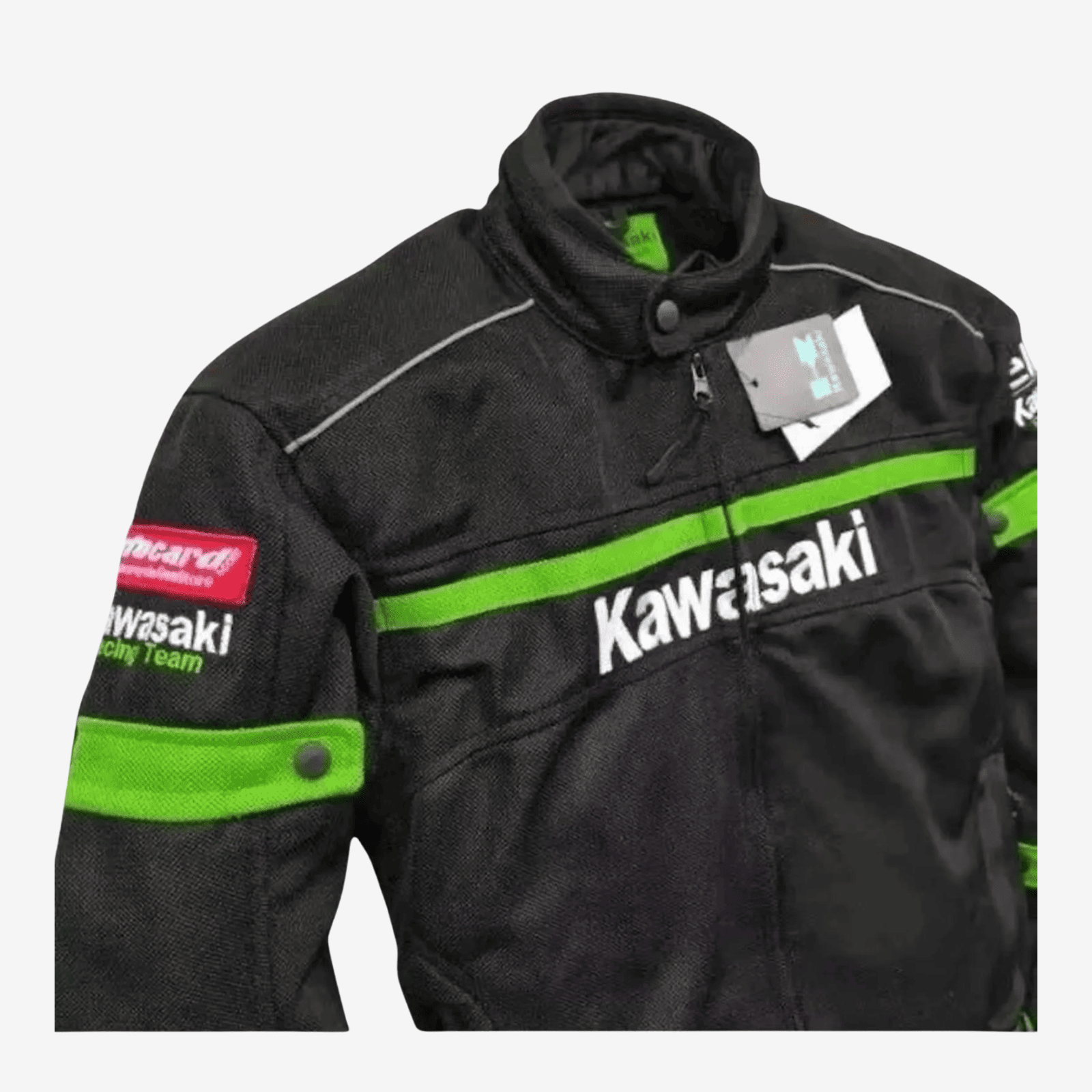 Kawasaki Mesh Motorcycle Jacket Black Breathable Windproof Biker Jacket