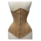 Handmade Beige Longline Underbust Corset Steel Boned Tightlacing Waist Trainer