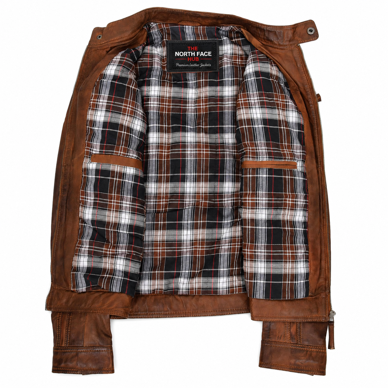 Mens Cafe Racer Leather Jacket Dusky Brown