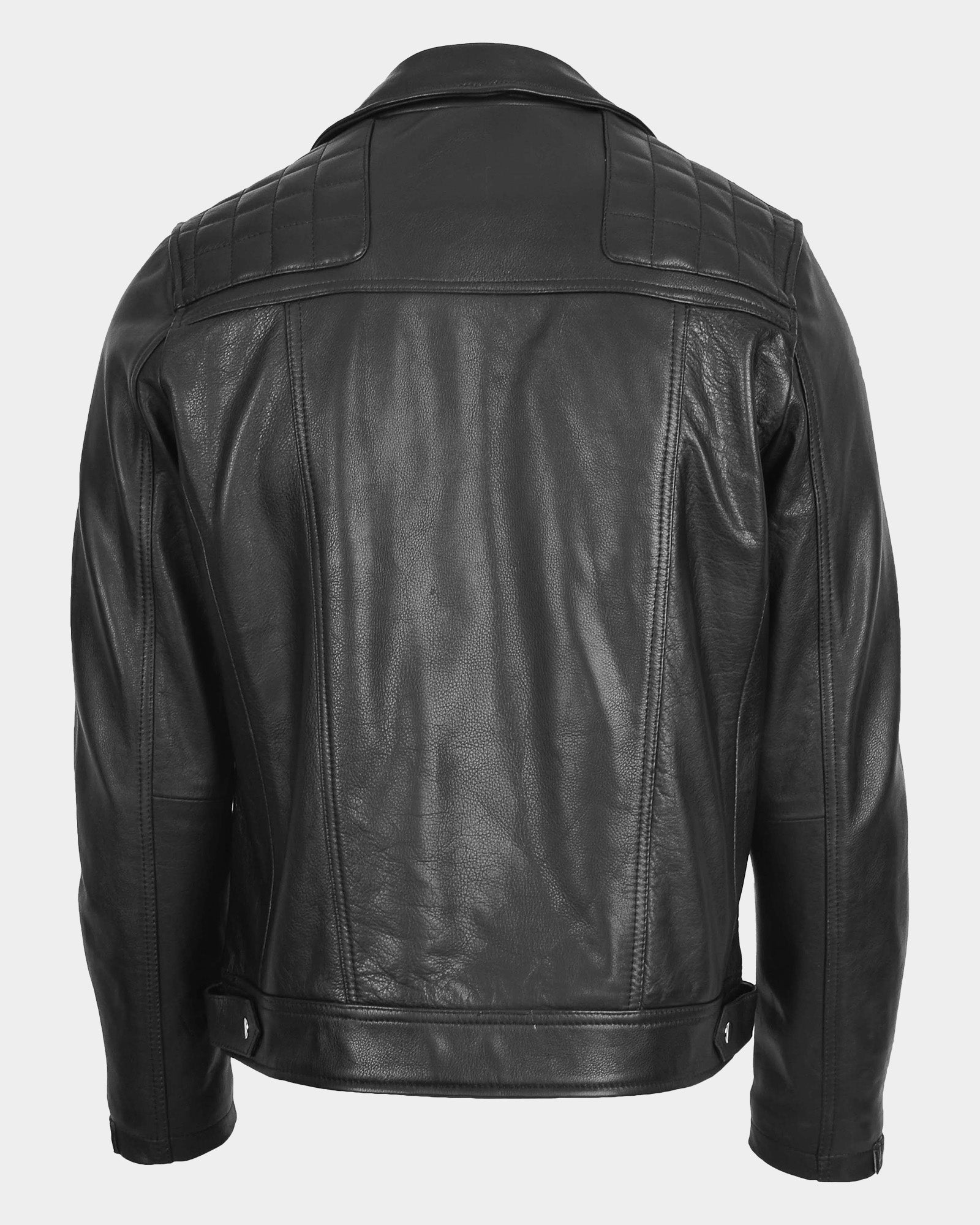 Mens Leather Biker Brando Design Jacket Sean Black