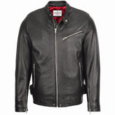 Mens Leather Cafe Racer Casual Biker Jacket Gerard Nova Black