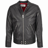 Mens Leather Casual Biker Fashion Jacket Nova Black
