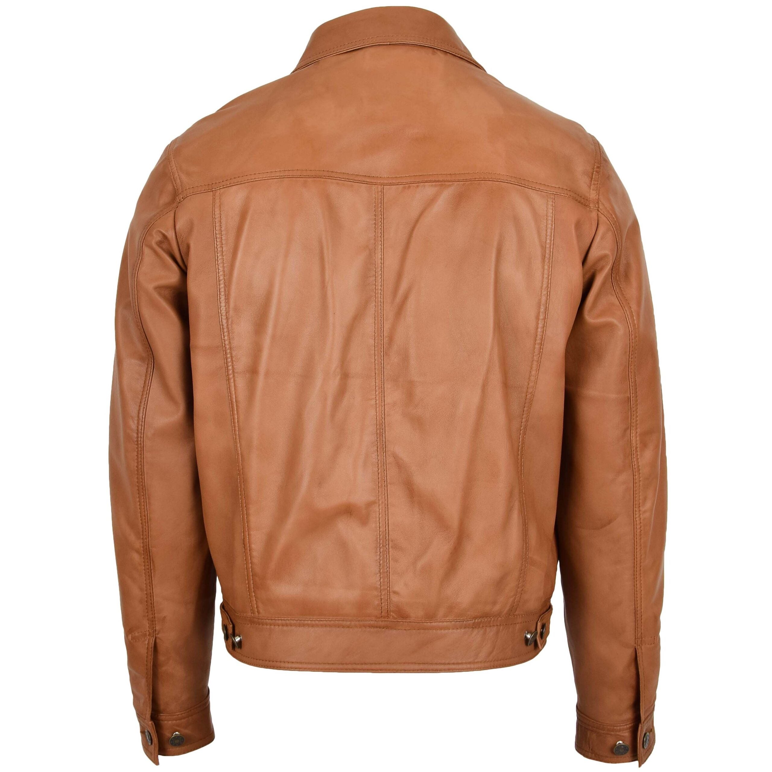 Mens Leather Lee Rider Casual Jacket Terry Dynamo Tan
