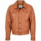 Mens Leather Lee Rider Casual Jacket Terry Dynamo Tan