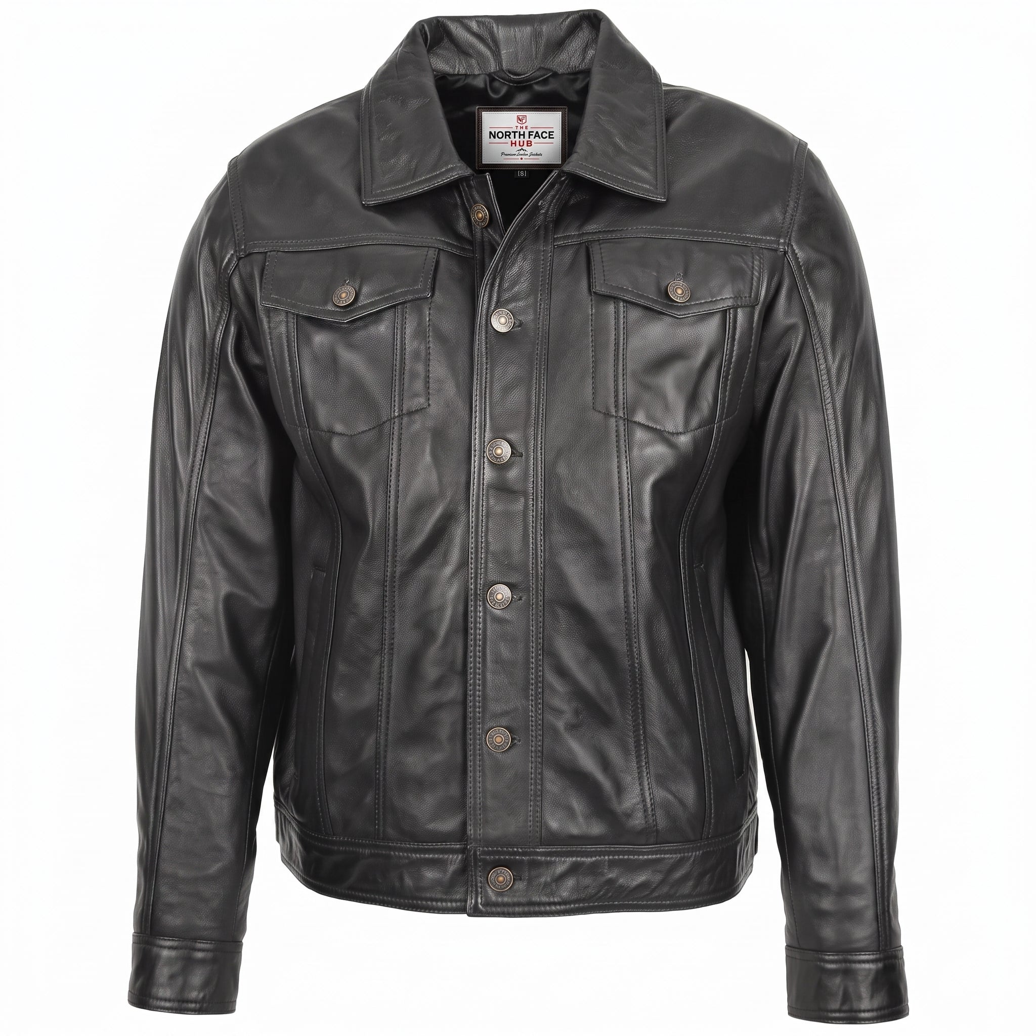 Mens Leather Lee Rider Casual Jacket Terry Nova Black Two Tone