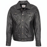 Mens Leather Lee Rider Casual Jacket Terry Nova Black Two Tone