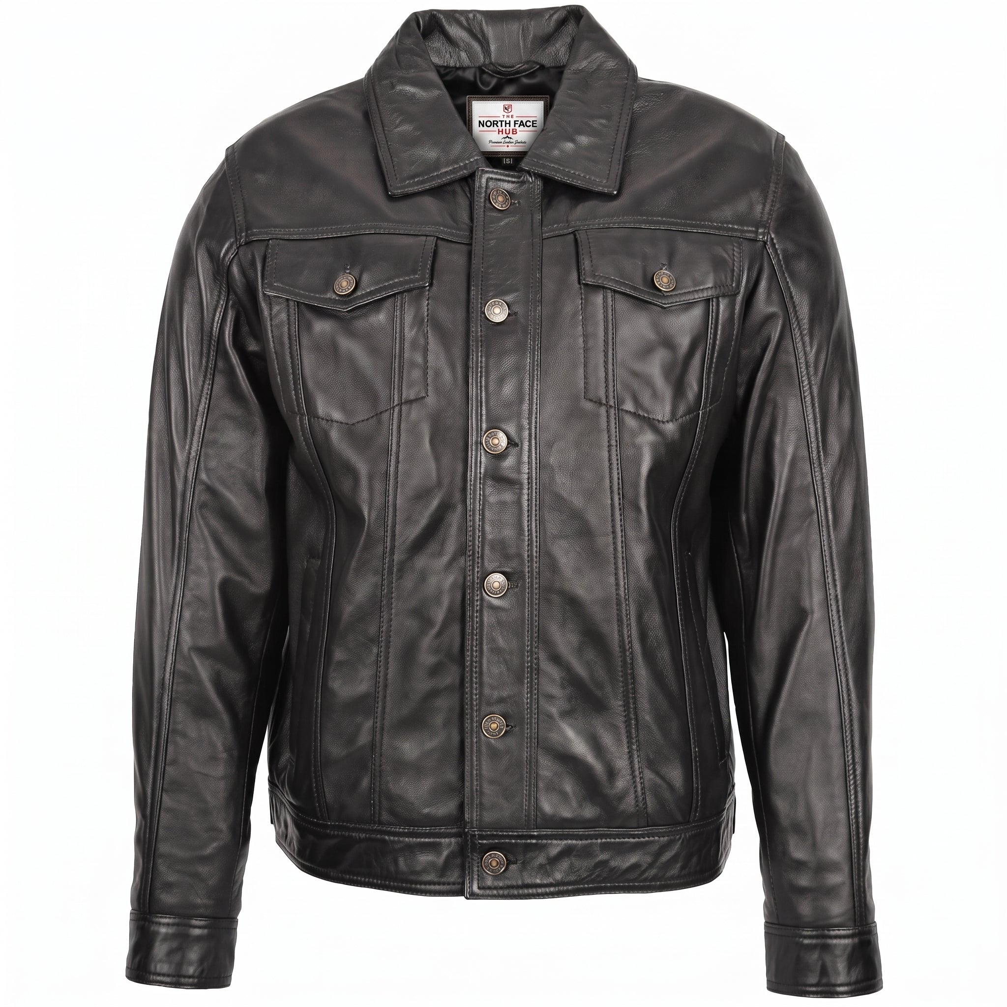 Mens Leather Lee Rider Casual Jacket Terry Nova Black