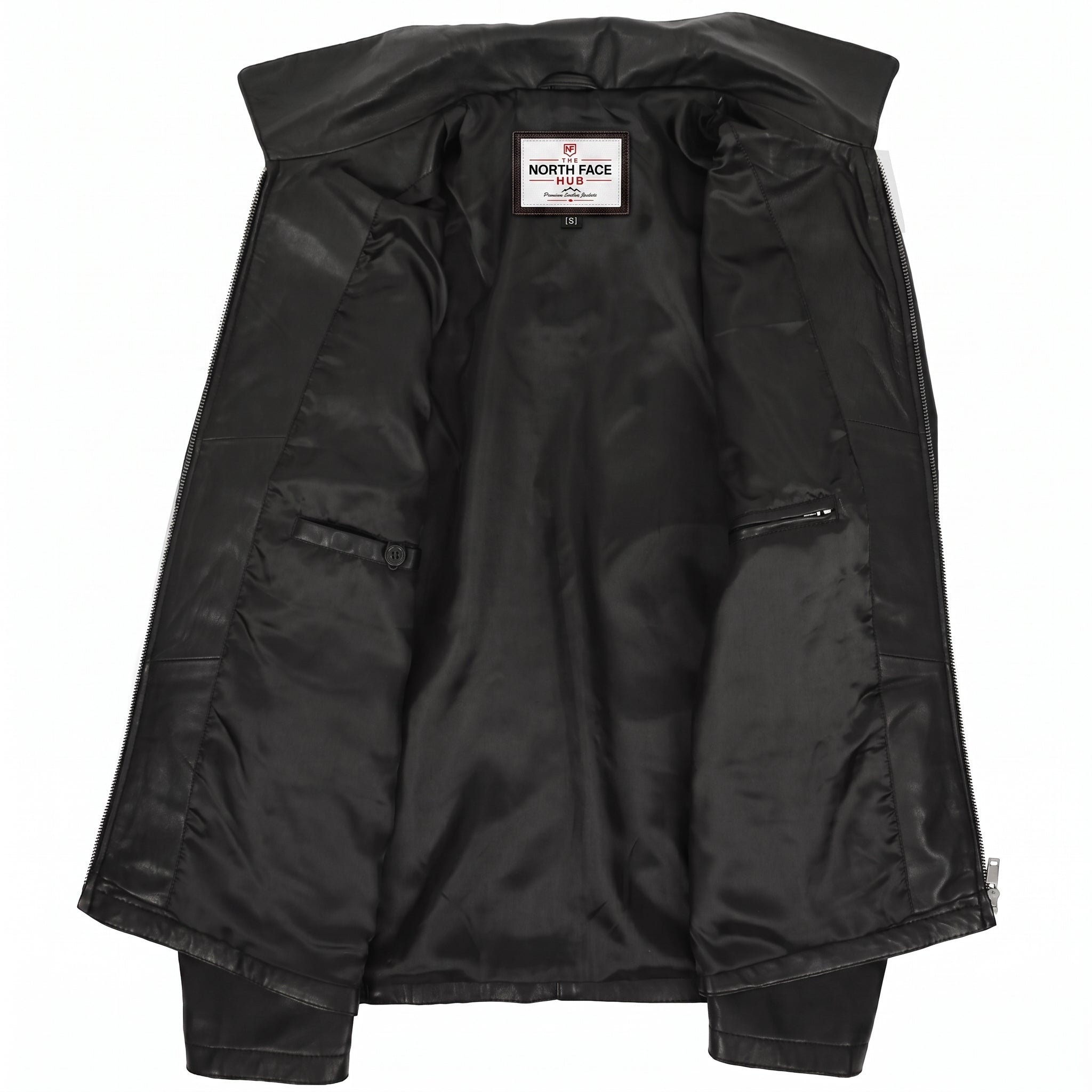 Mens Leather Zip Box Harrington Jacket James Nova Black