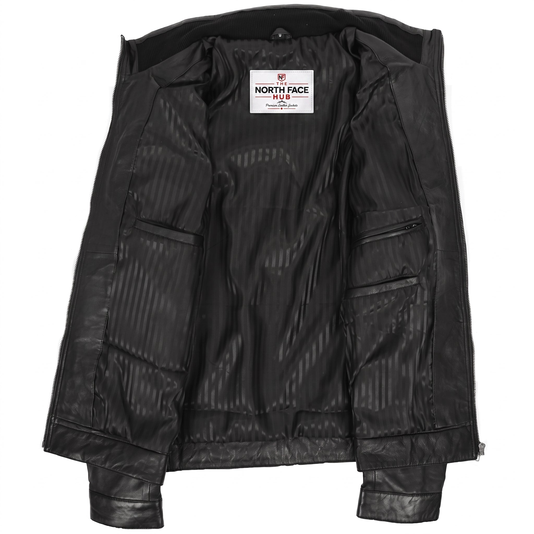 Men's Standing Collar Leather Jacket Tony Nova Black