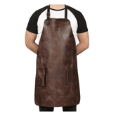 Handmade Top-Grain Leather Workshop Apron for BBQ & Woodworking