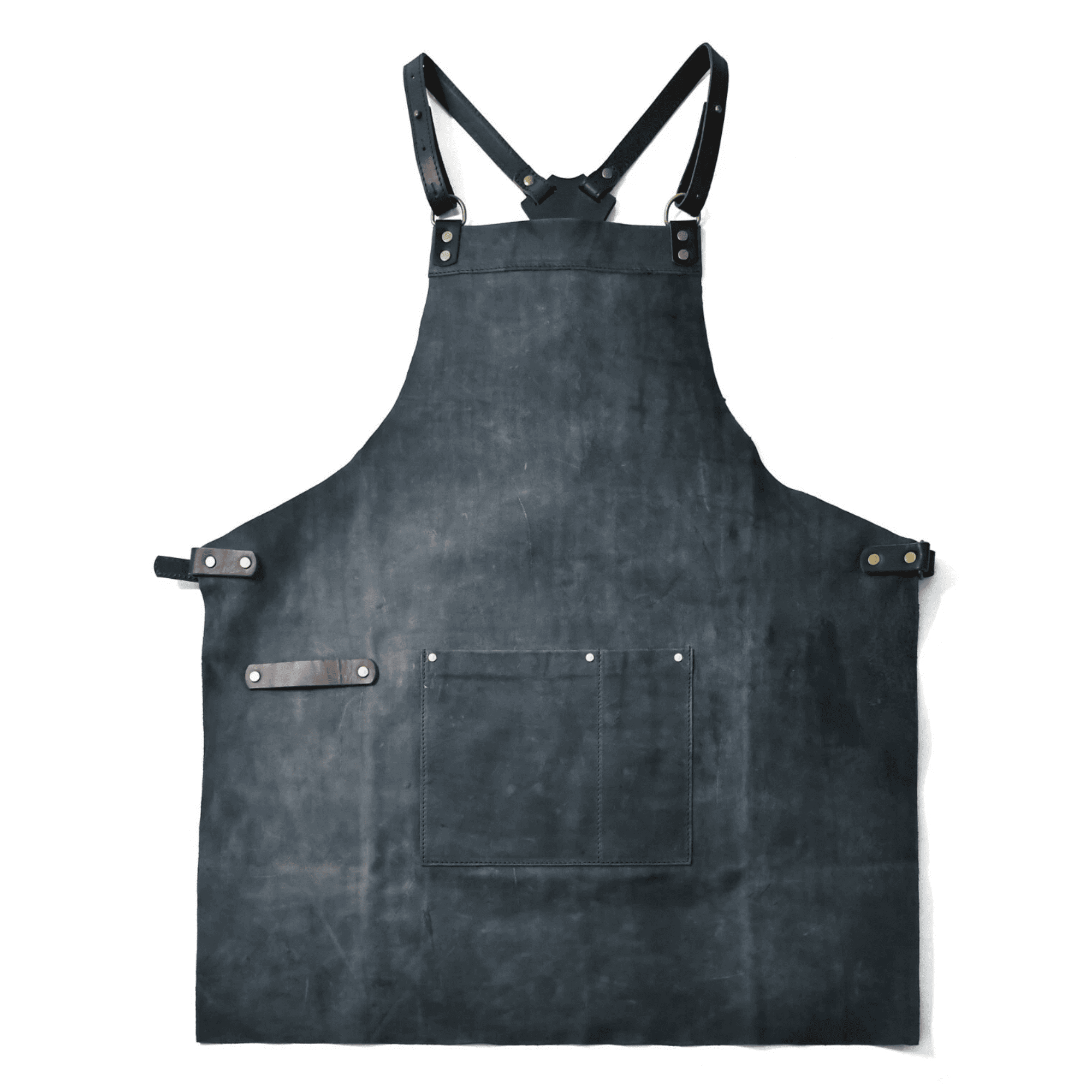 Handmade Vegetable-Tanned Leather Crossback Apron for Chef & BBQ