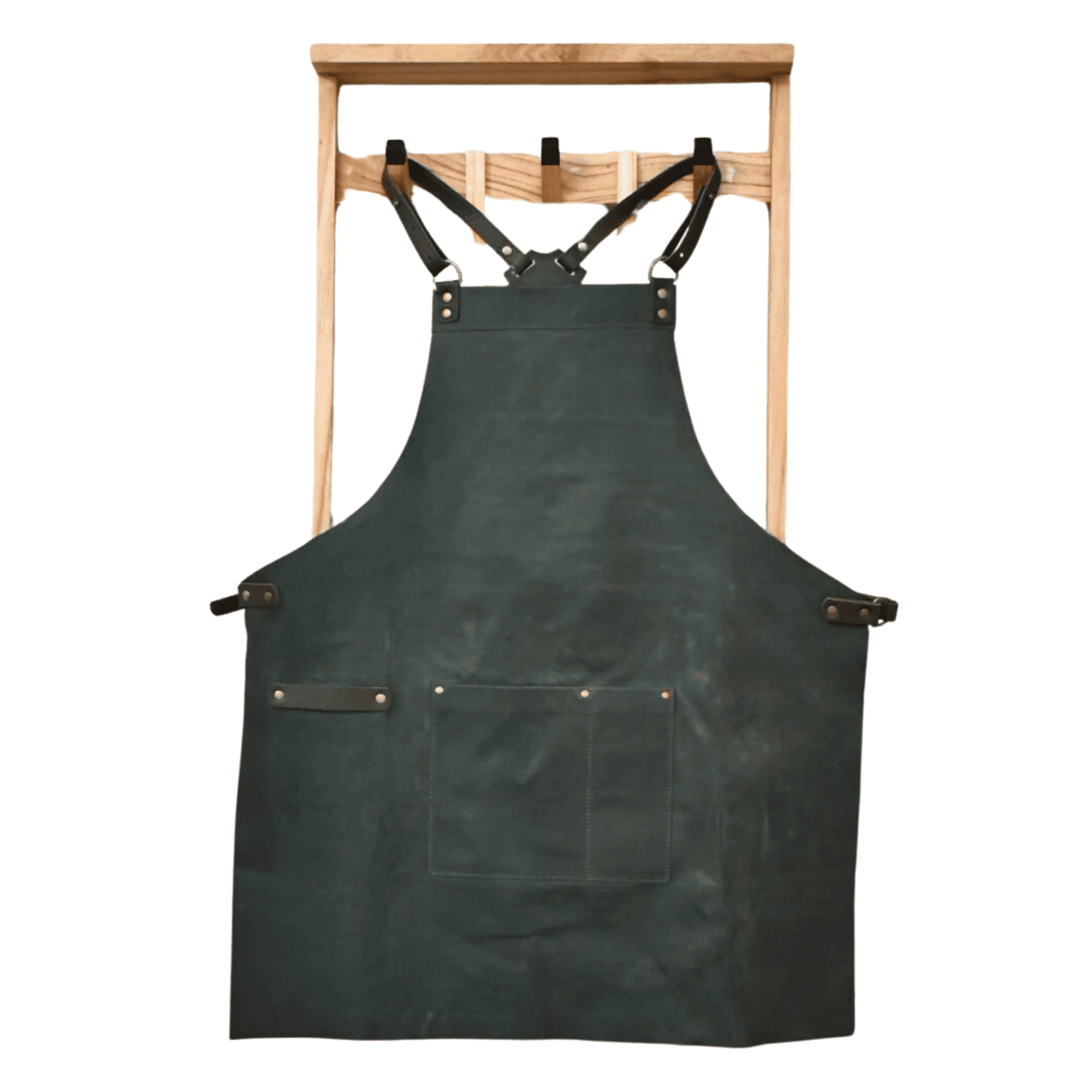 Handmade Vegetable-Tanned Leather Crossback Apron for Chef & BBQ