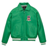 Handcrafted Men’s Avirex Leather Jacket Green Leather Bomber Jacket Classic Style