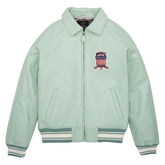 Best Quality Men’s Avirex Leather Jacket Light Green Leather Bomber Jacket Pilot Style