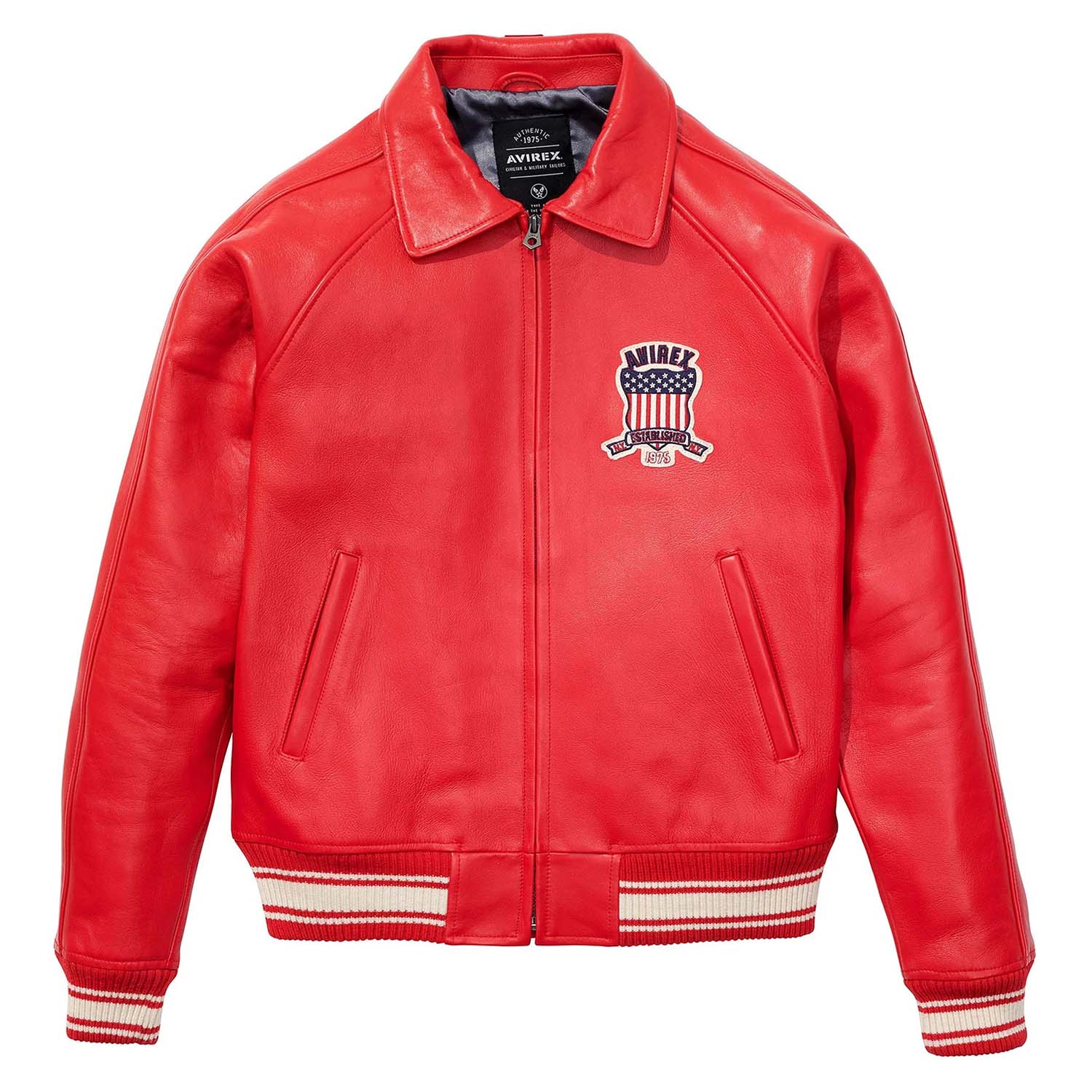 Handcrafted Men’s Avirex Leather Jacket Red Leather Bomber Jacket Iconic Style