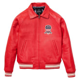 Handcrafted Men’s Avirex Leather Jacket Red Leather Bomber Jacket Iconic Style