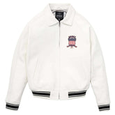 Best Seller Men’s Iconic Avirex Leather Jacket White Leather Bomber Jacket Aviator Style
