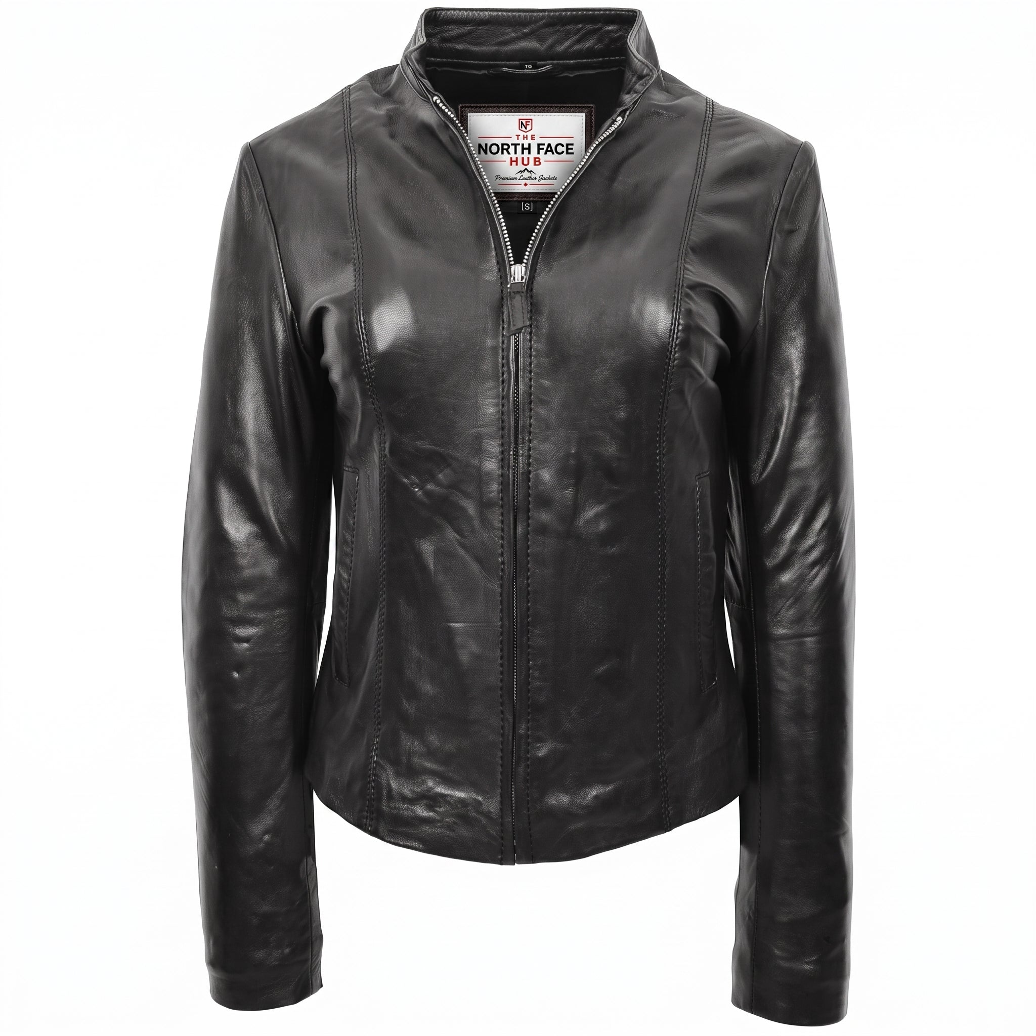 Womens Real Leather Casual Biker Jacket Zoe Nova Black