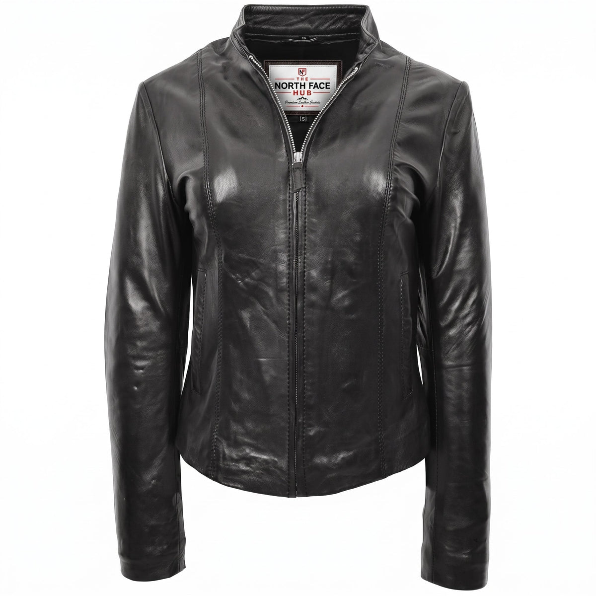 Womens Real Leather Casual Biker Jacket Zoe Nova Black