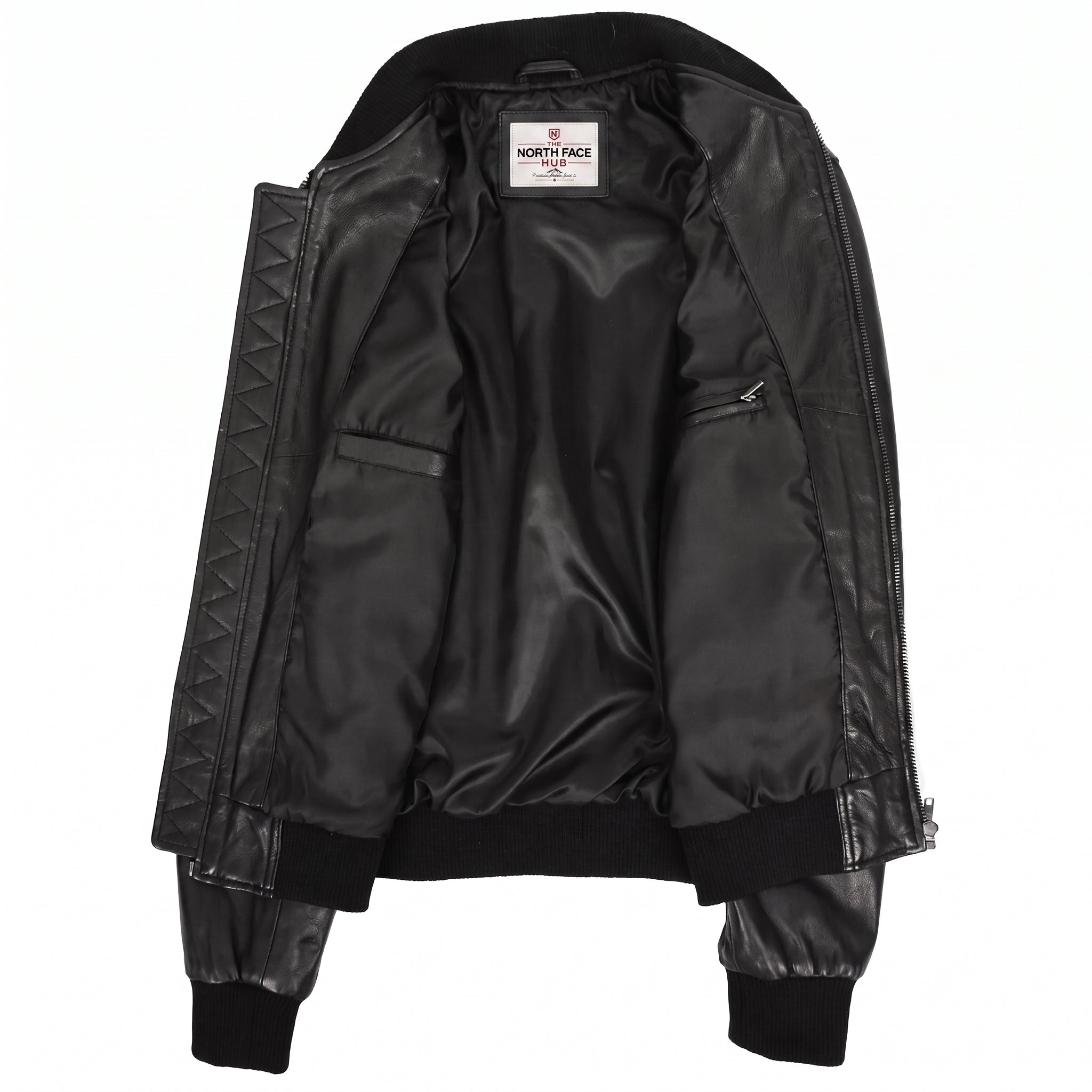 Mens Leather MA-1 Bomber Jacket Ryan Nova Black