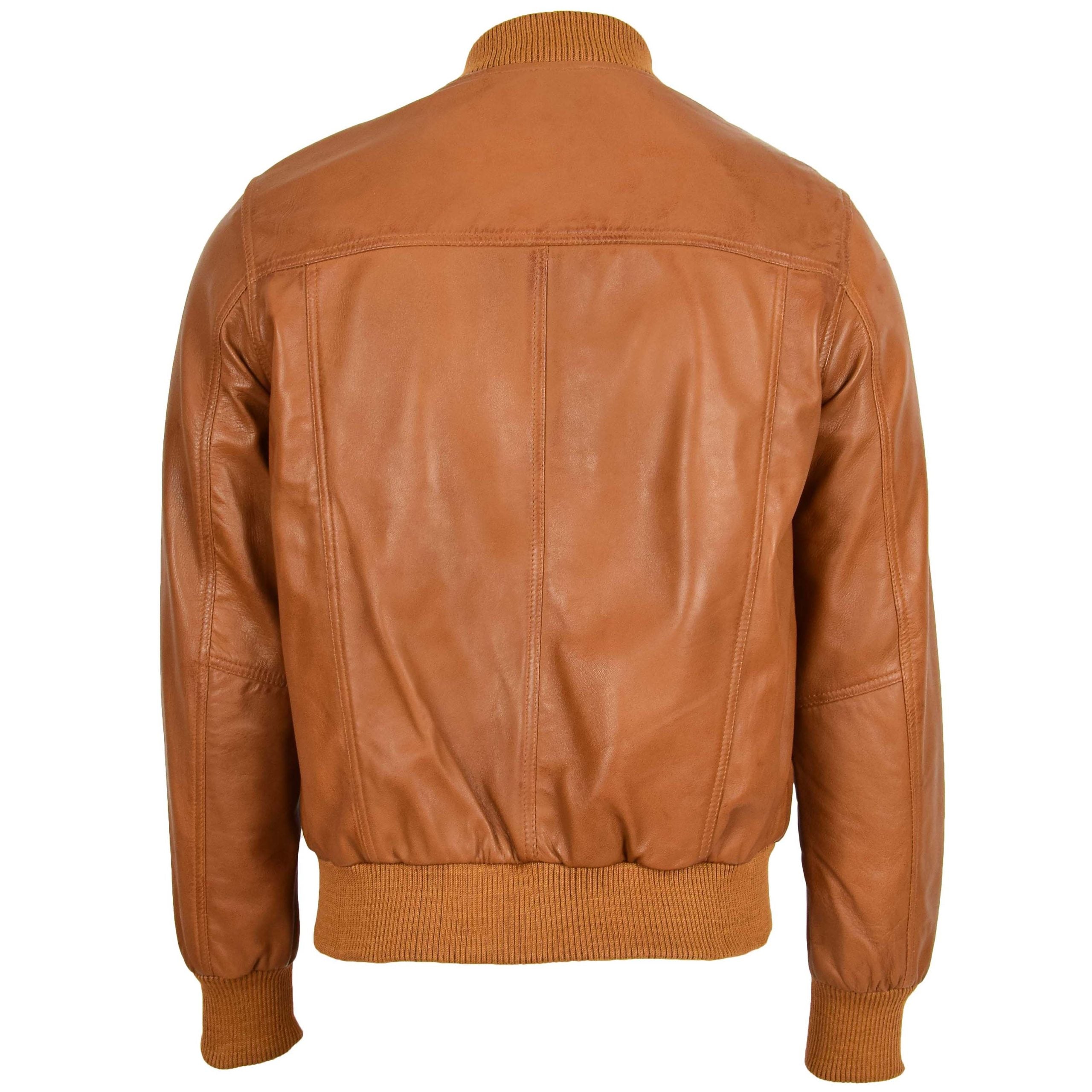 Mens Leather MA-1 Bomber Jacket Ryan Dynamo Tan