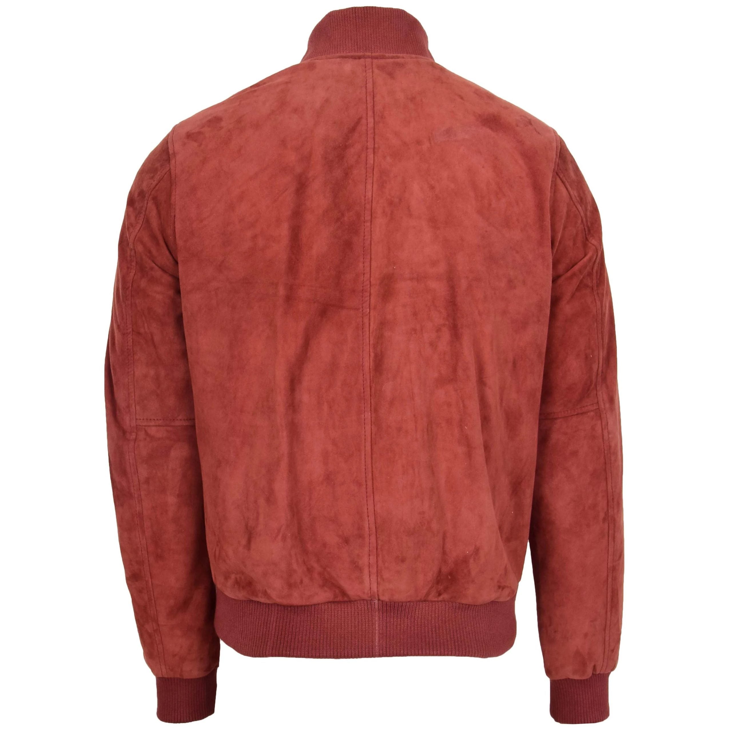Mens Suede MA-1 Bomber Jacket Trevor Ignite Red