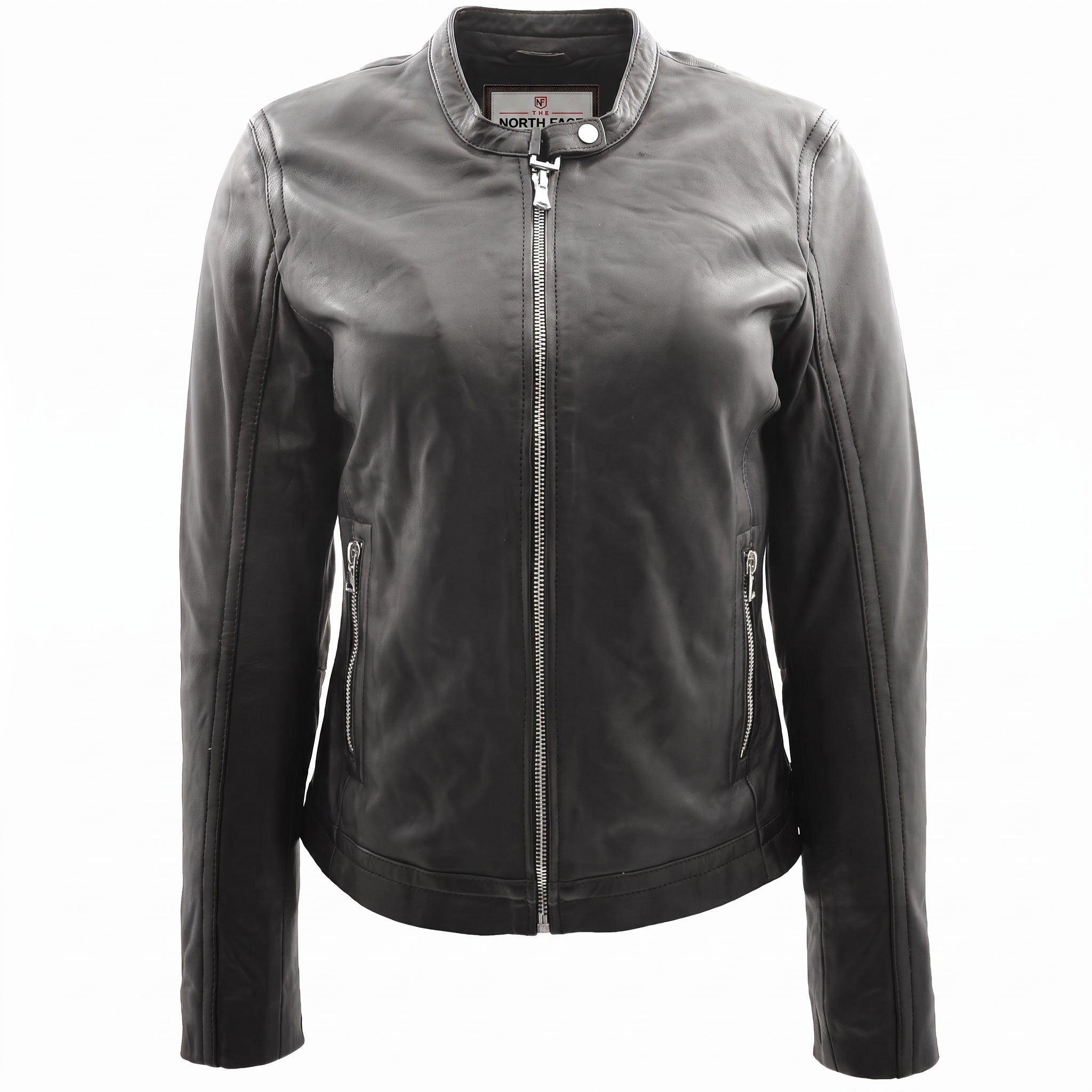 Womens Soft Leather Biker Style Jacket Elyza Nova Black