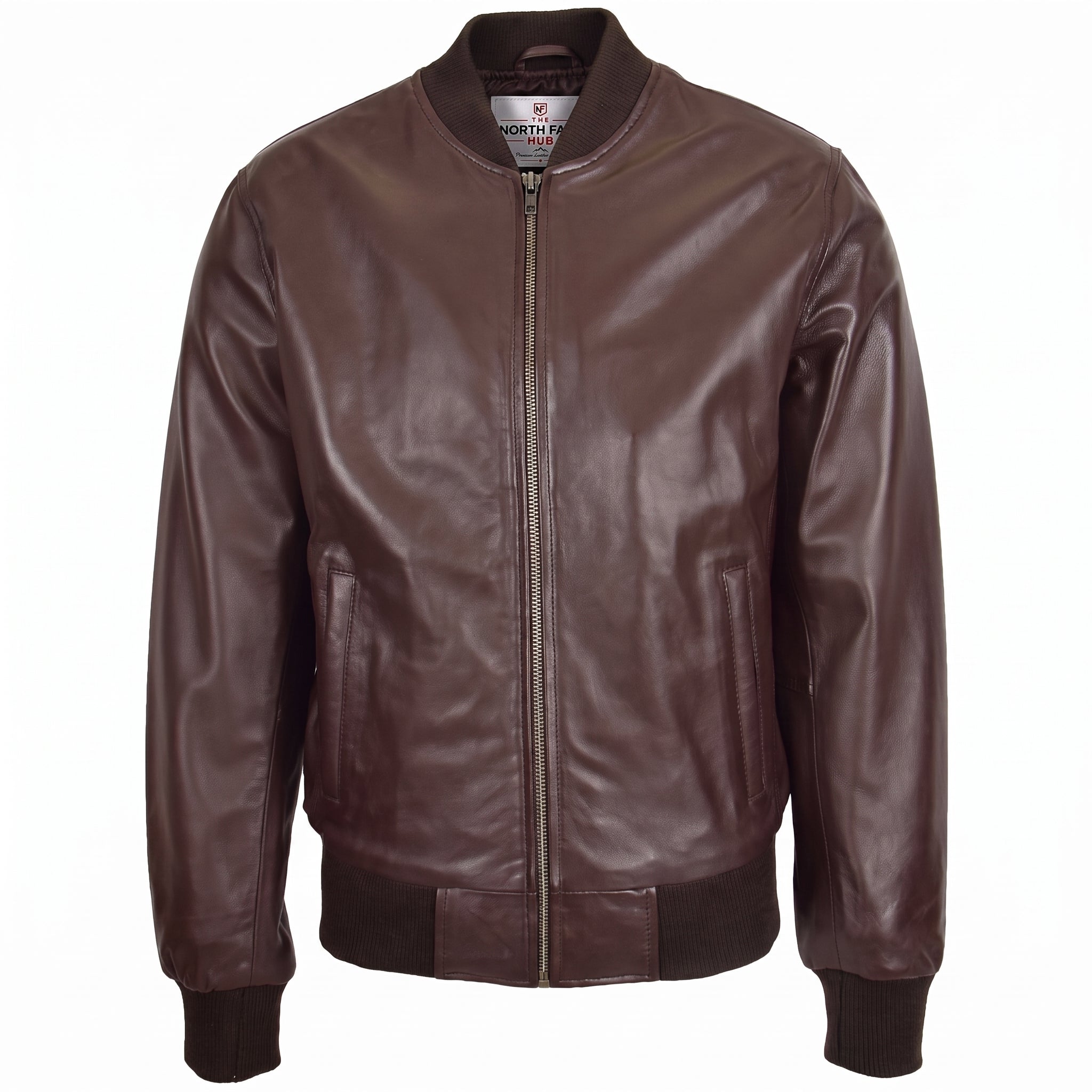 Mens Leather MA-1 Bomber Jacket Ryan Zenith Brown