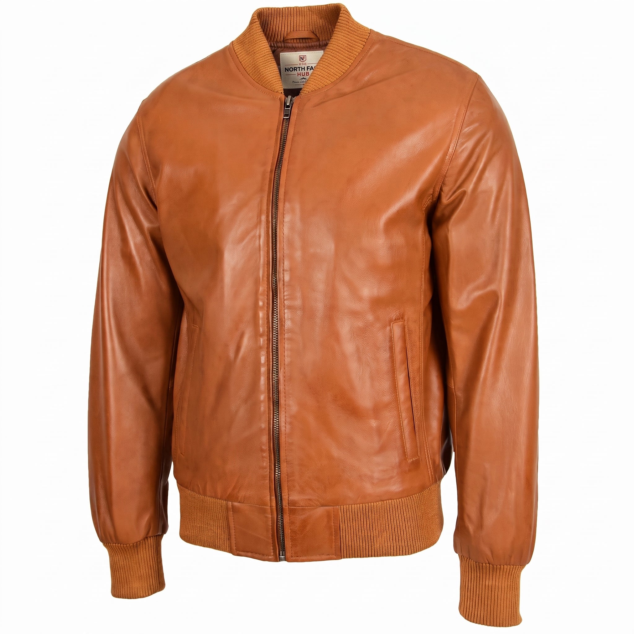 Mens Leather MA-1 Bomber Jacket Ryan Dynamo Tan