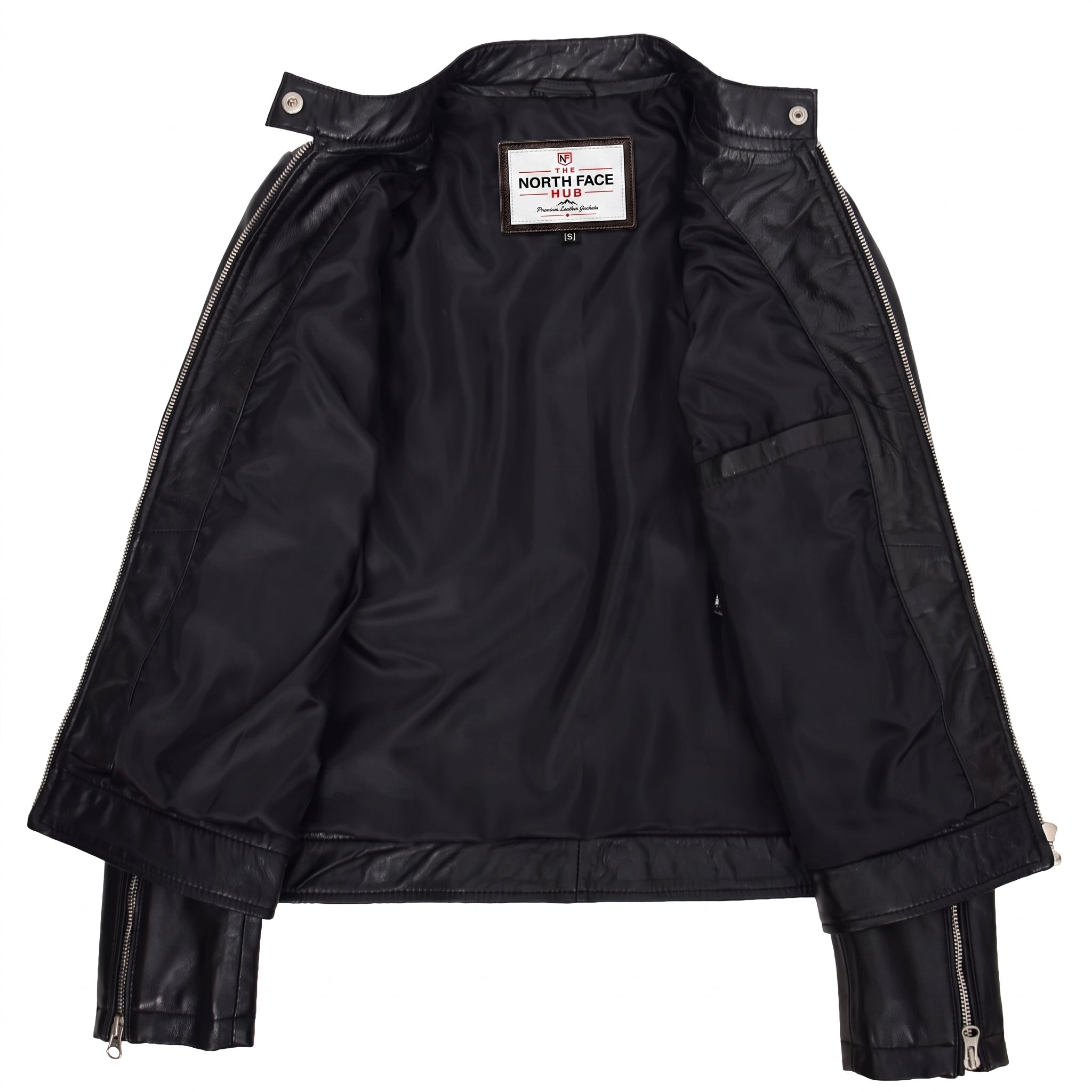 Womens Real Leather Biker Jacket Zip up Casual Connie Nova Black