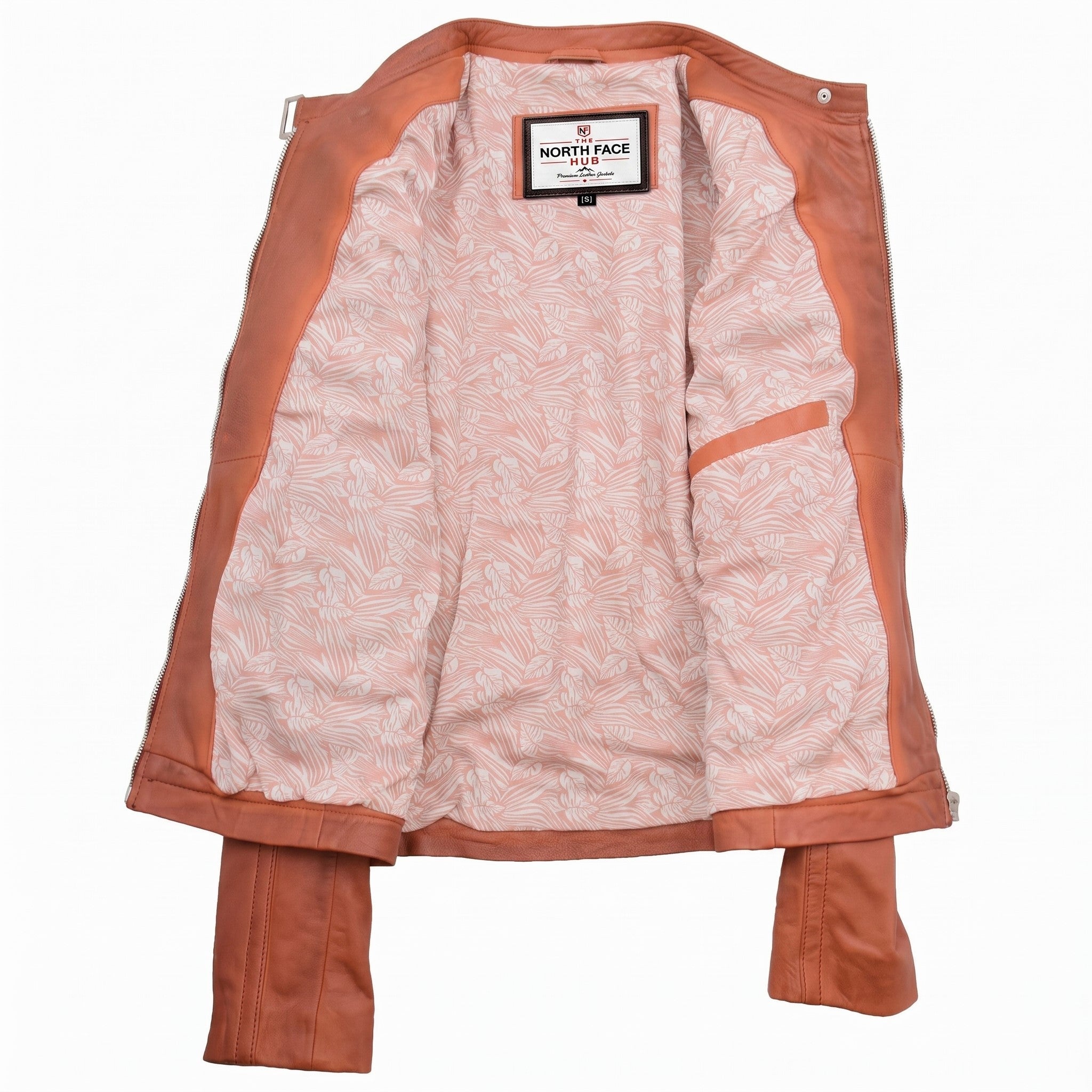 Womens Soft Leather Biker Style Jacket Elyza Fusion Timber