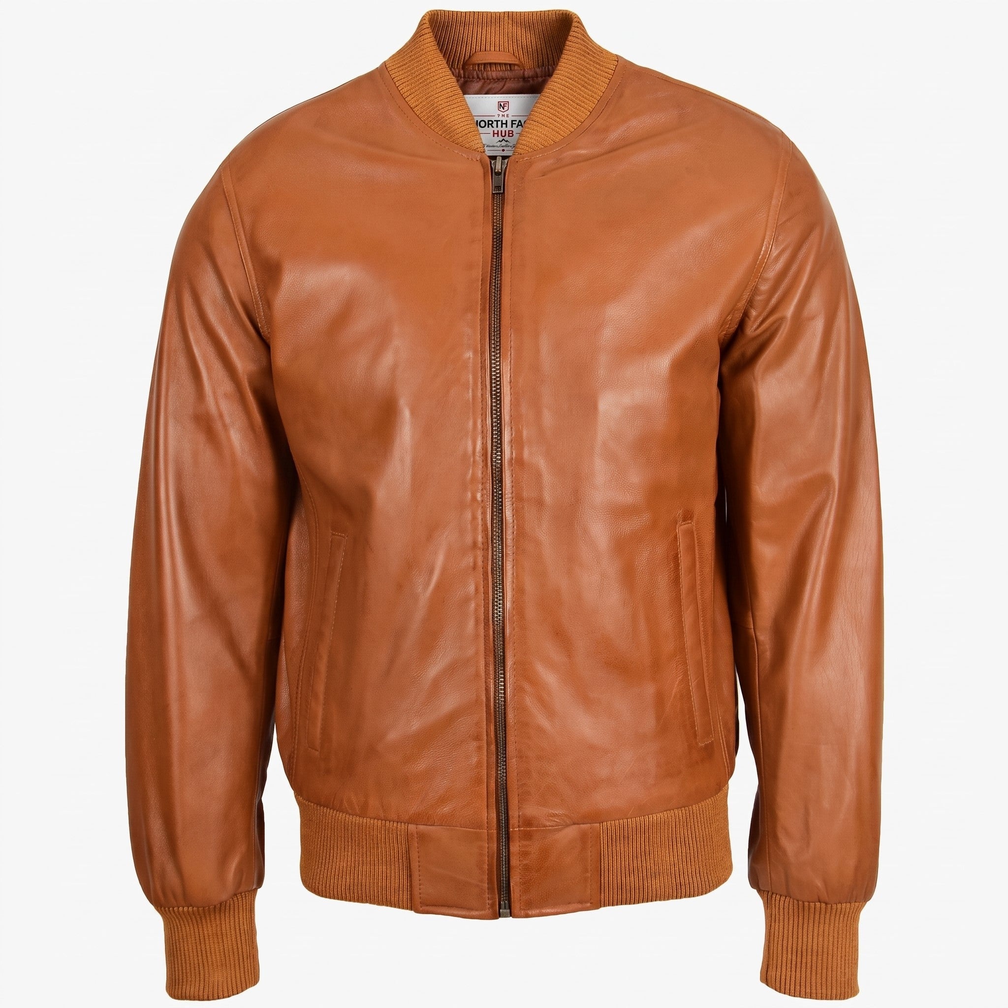 Mens Leather MA-1 Bomber Jacket Ryan Dynamo Tan