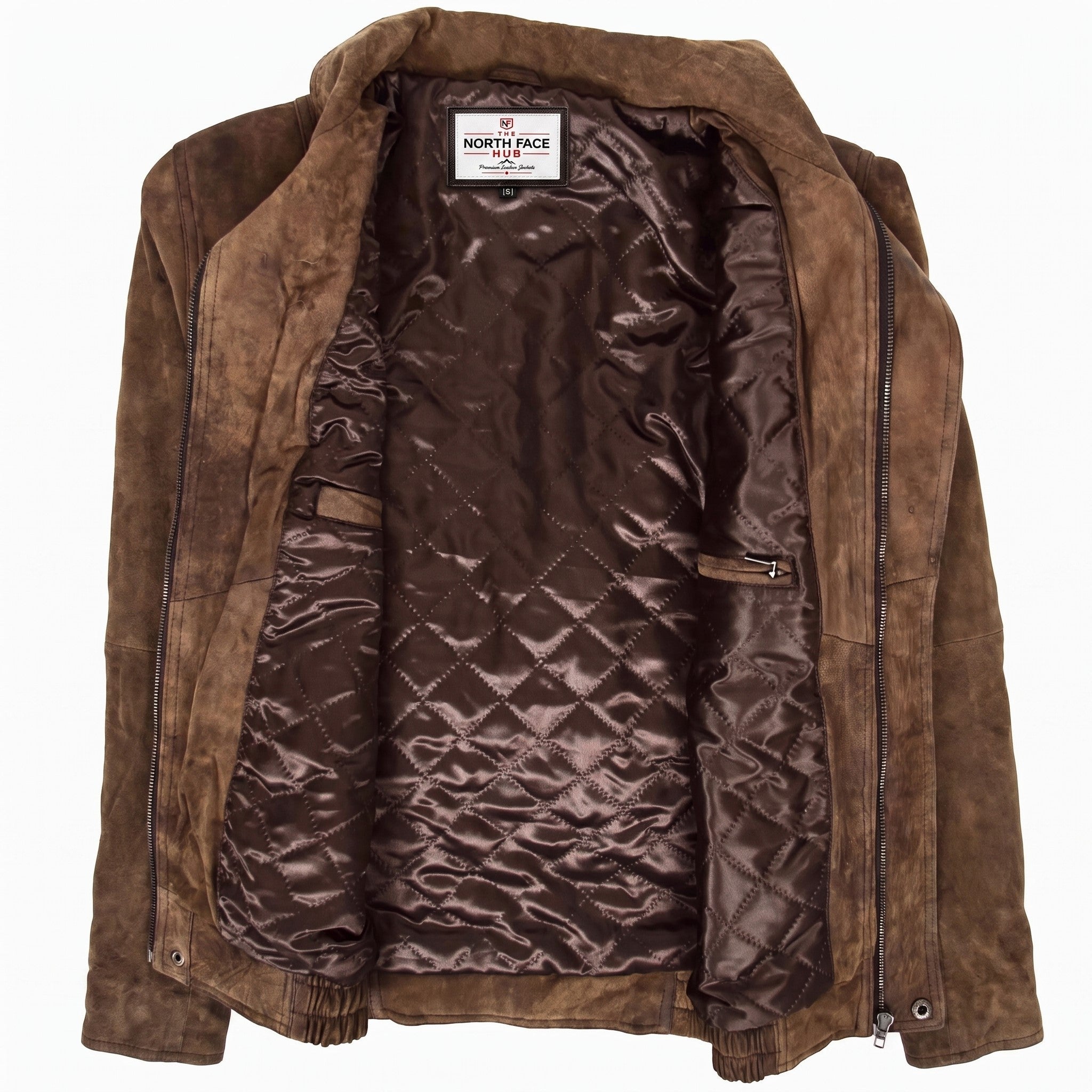 Mens Leather Bomber Blouson Jacket Robert Zenith Brown