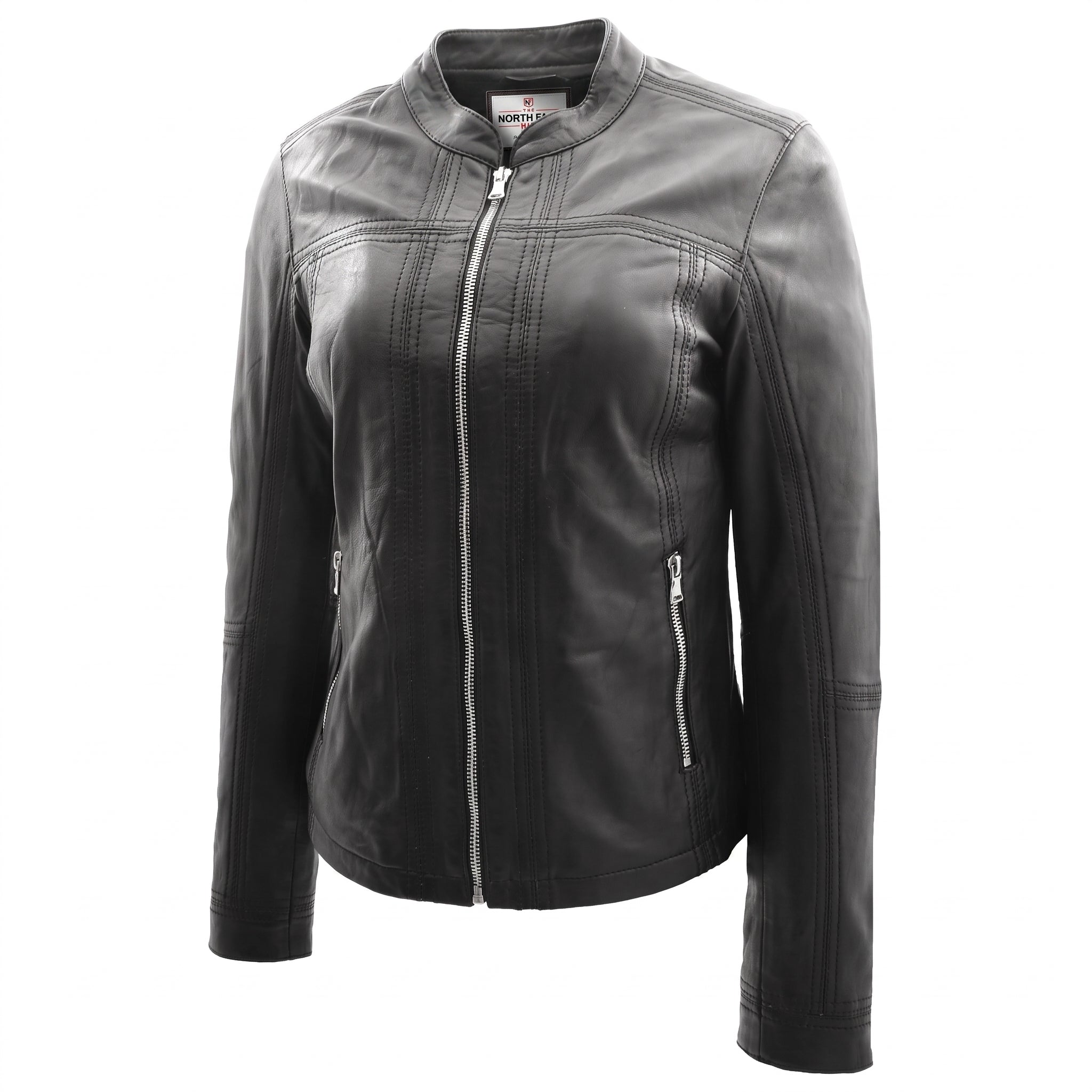 Womens Leather Classic Biker Style Tayla Jacket Nova Black