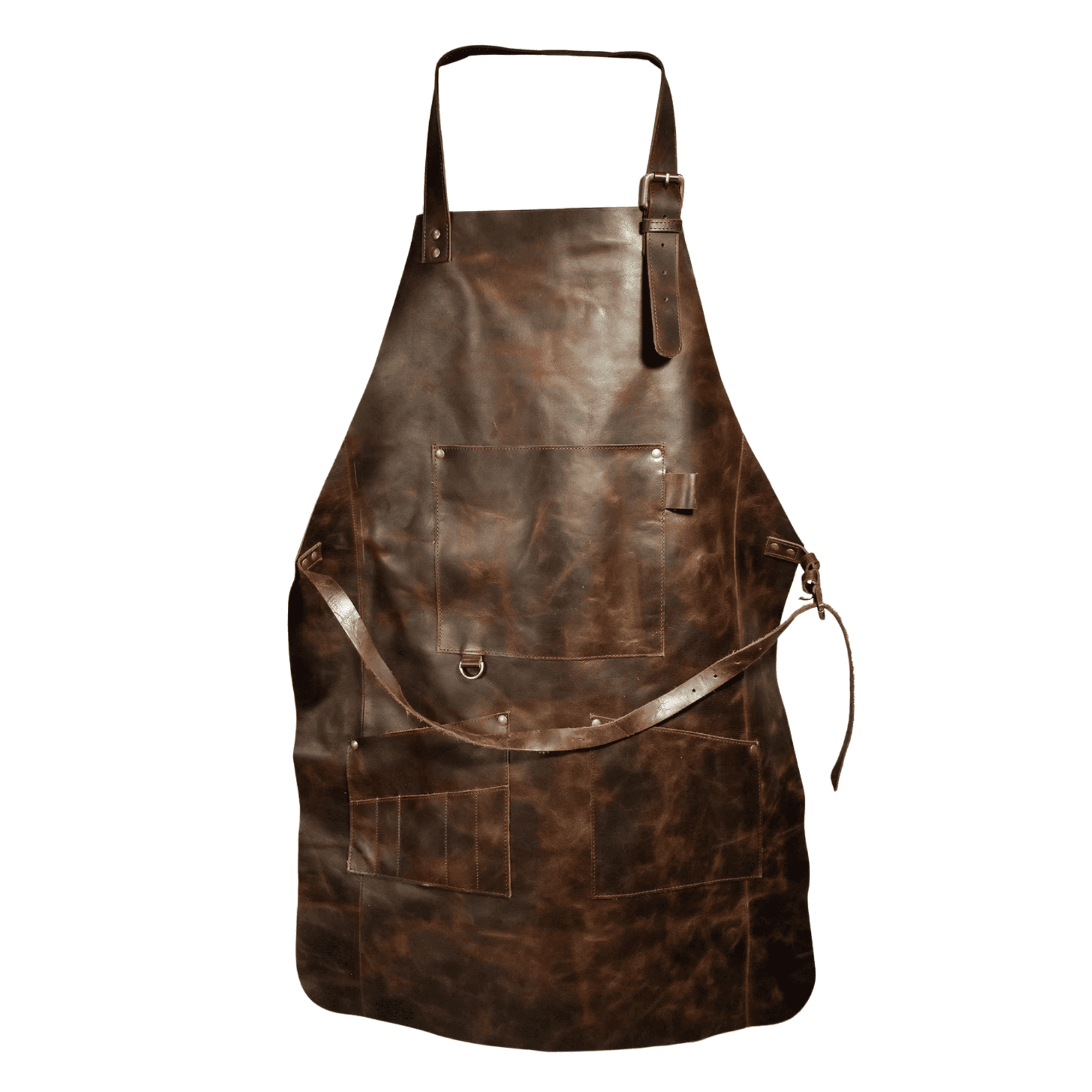 Personalized Men's Full-Grain Leather Apron for BBQ, Welding & Work