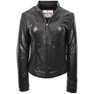 Womens Real Leather Casual Biker Jacket
