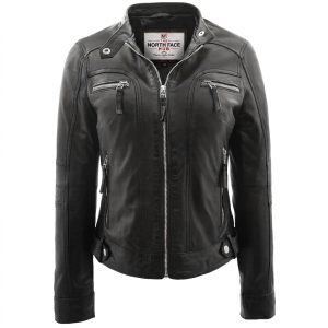 Womens Real Leather Biker