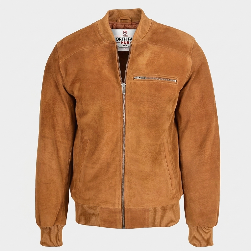 Mens Suede Bomber Varsity Jacket Reg Dynamo Tan Mens Suede Bomber Varsity Jacket