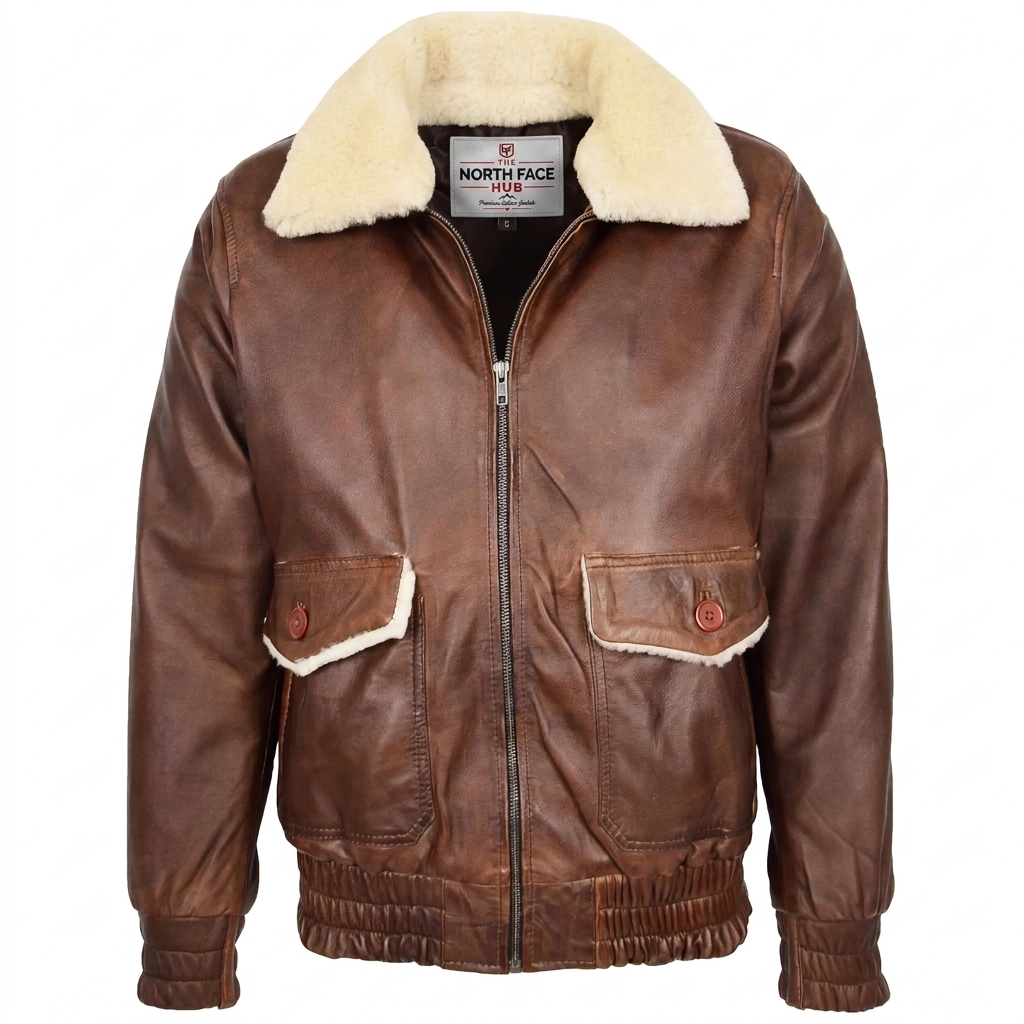 1 (1) Mens Leather Bomber Jacket