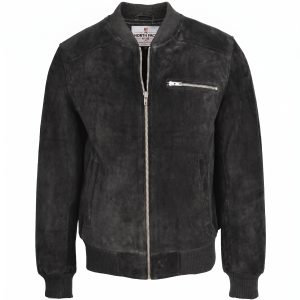 Mens Suede Bomber Varsity Jacket