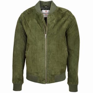 Mens Suede MA-1 Bomber Jacket